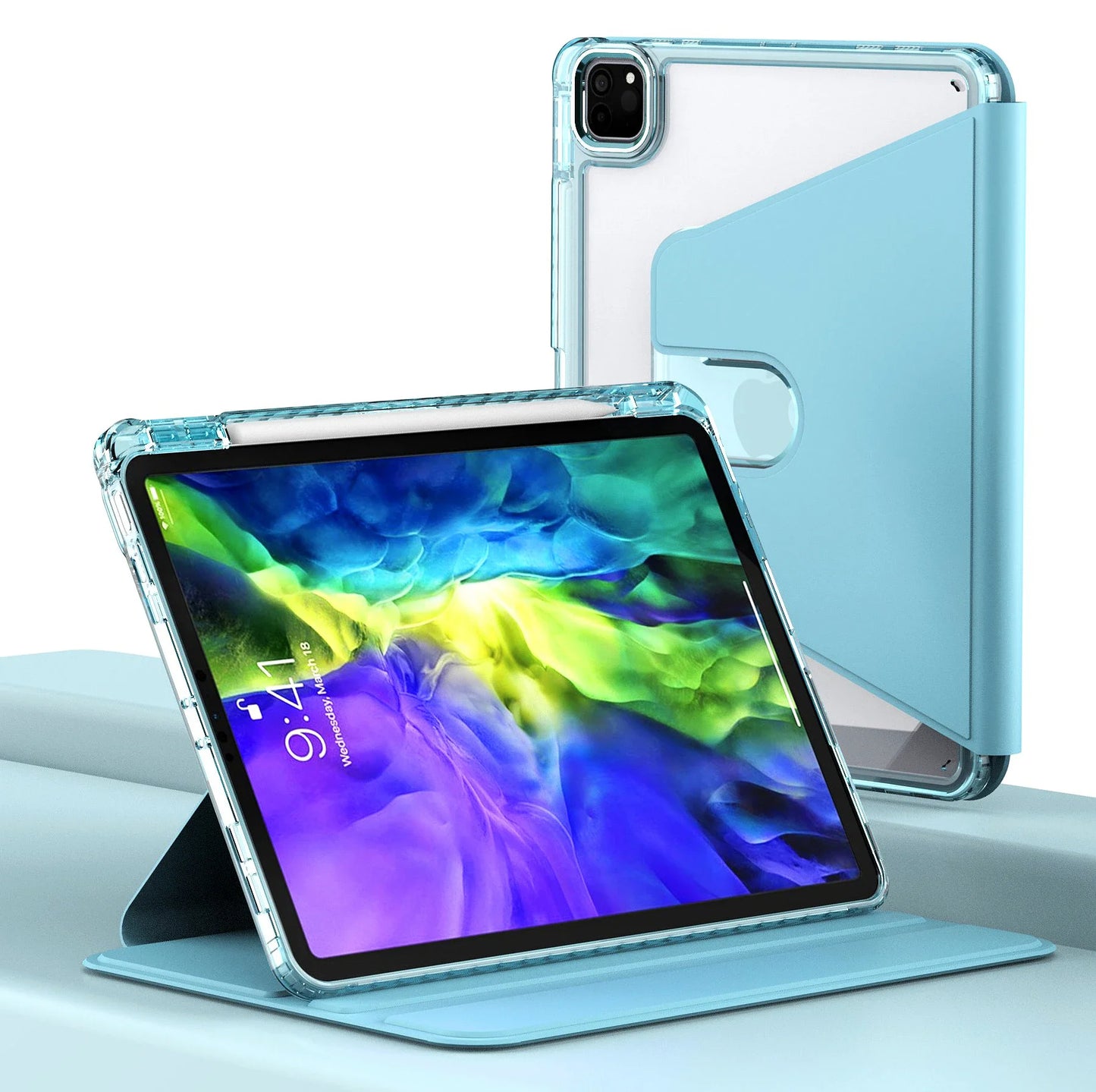 Funda para Apple iPad Pro 11 (2024), Techsuit, Crystal Vision, Azul