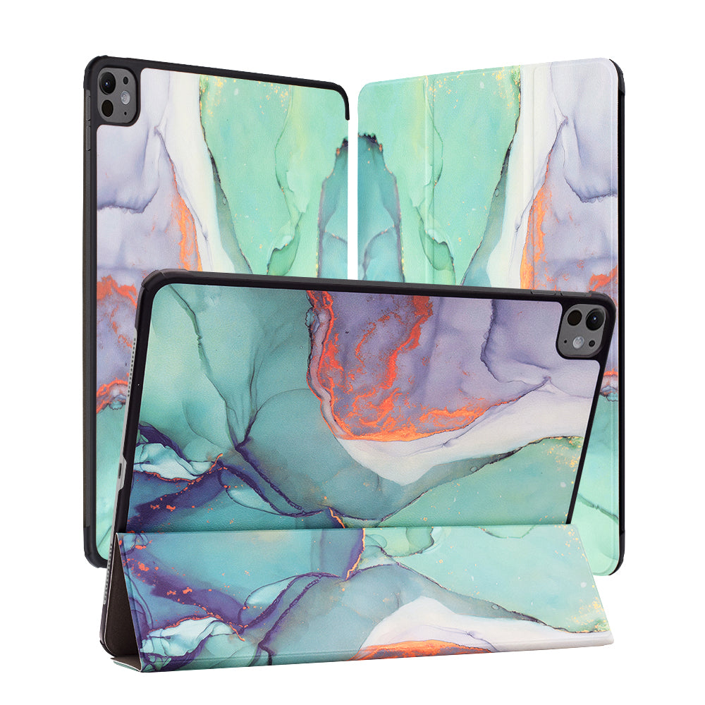 Funda para Apple iPad Pro 13 (2024), Techsuit, FoldPro Green Time, Multicolor