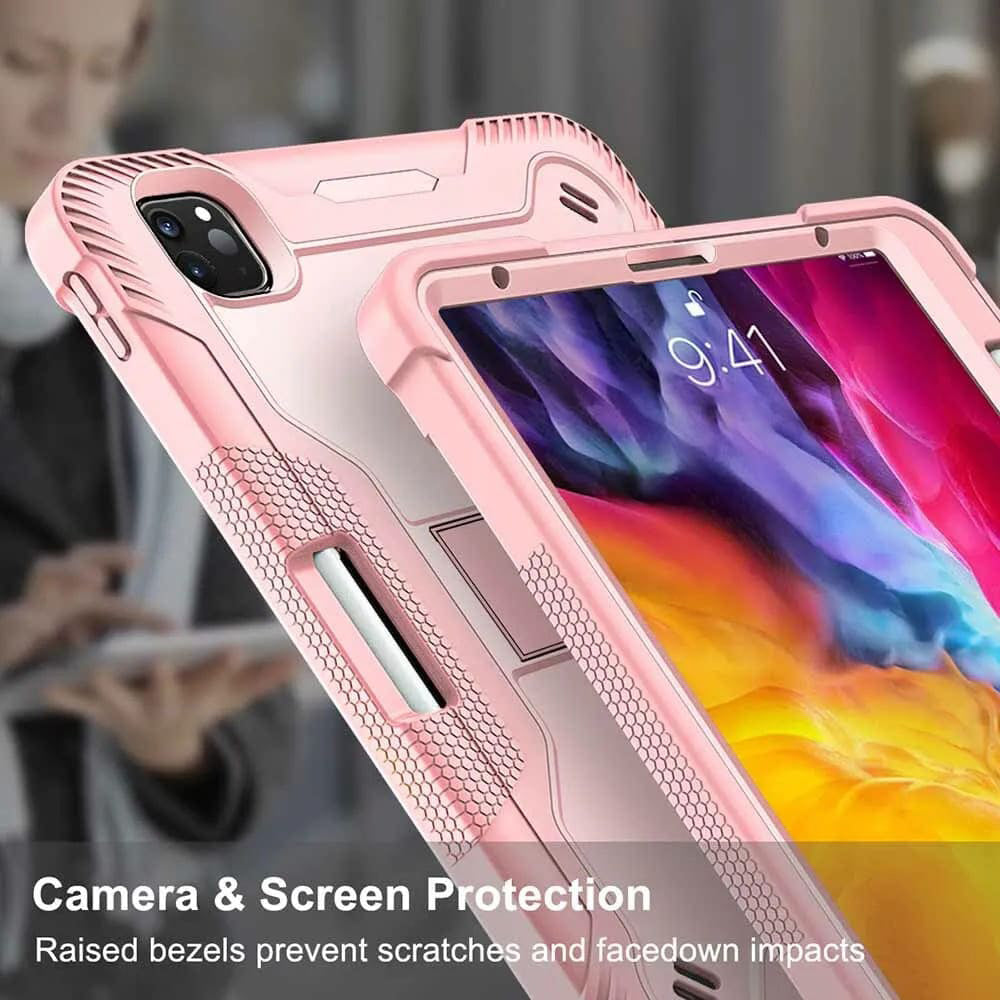 Funda para Apple iPad Pro 13 (2024), Techsuit, Rugged TabShell, Rosa
