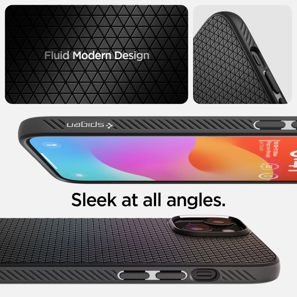 Funda para Apple iPhone 15, Spigen, Liquid Air Matte, Negro ACS06790