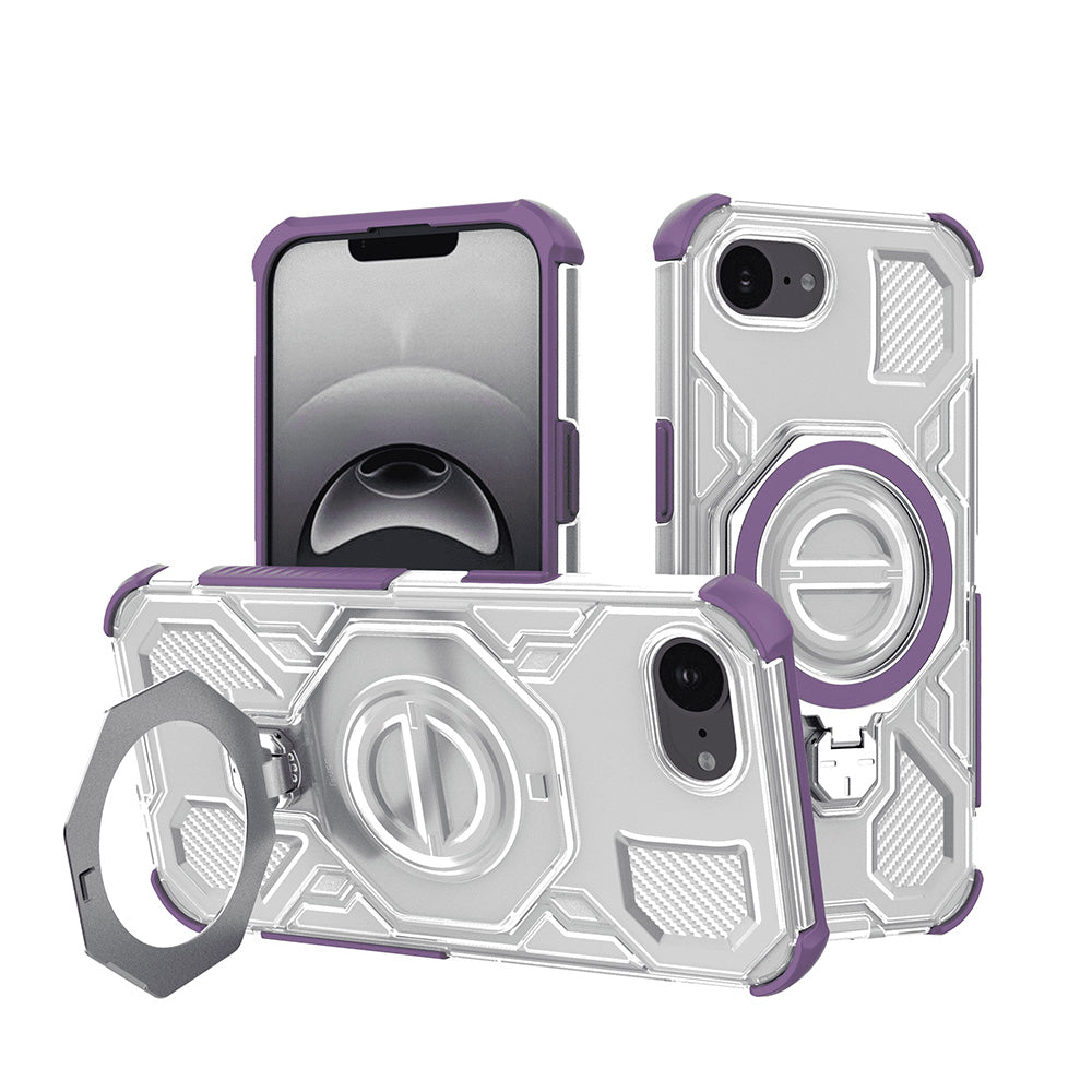 Funda para Apple iPhone 17e / 16e, Techsuit, Carbon Shield Pro, Morado