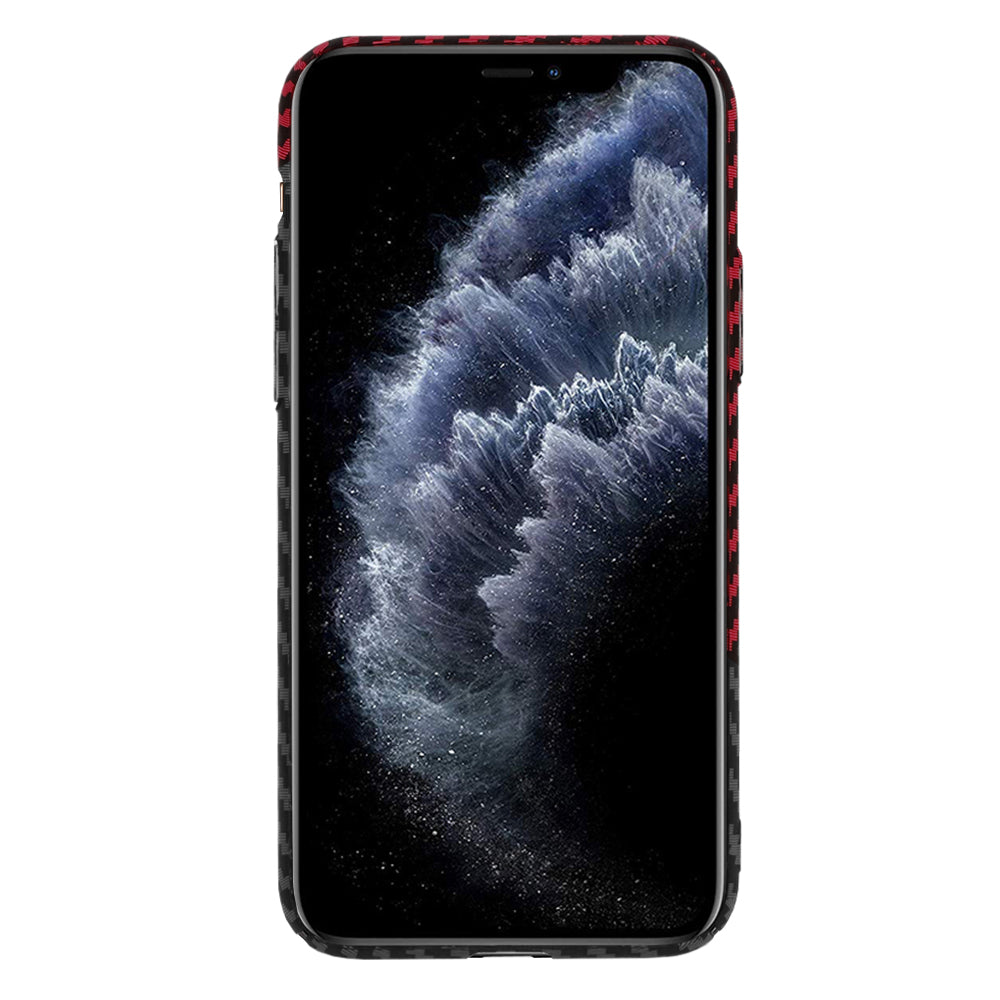 Funda para Apple iPhone 11 Pro, Techsuit, Carbonite FiberShell, Negra Roja