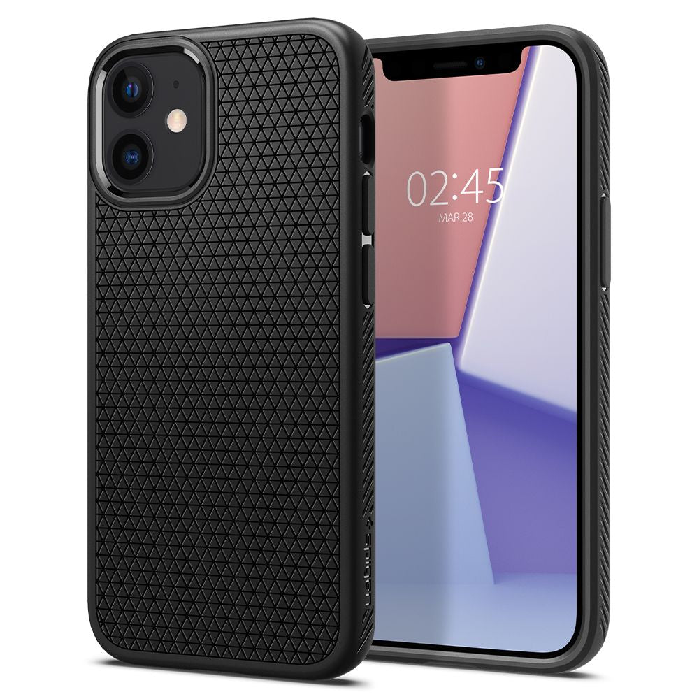Funda para Apple iPhone 12 / 12 Pro, Spigen, Liquid Air, Negra ACS01701