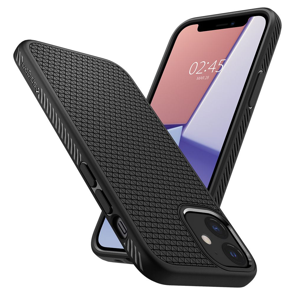 Funda para Apple iPhone 12 / 12 Pro, Spigen, Liquid Air, Negra ACS01701