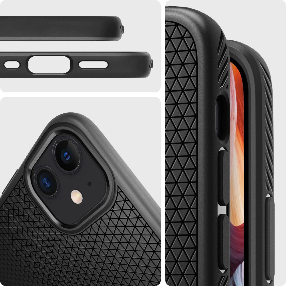 Funda para Apple iPhone 12 / 12 Pro, Spigen, Liquid Air, Negra ACS01701