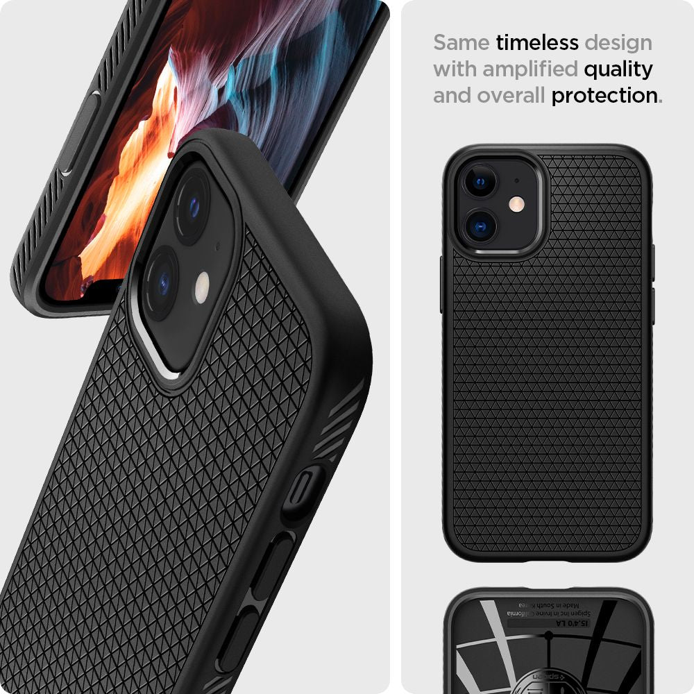 Funda para Apple iPhone 12 / 12 Pro, Spigen, Liquid Air, Negra ACS01701