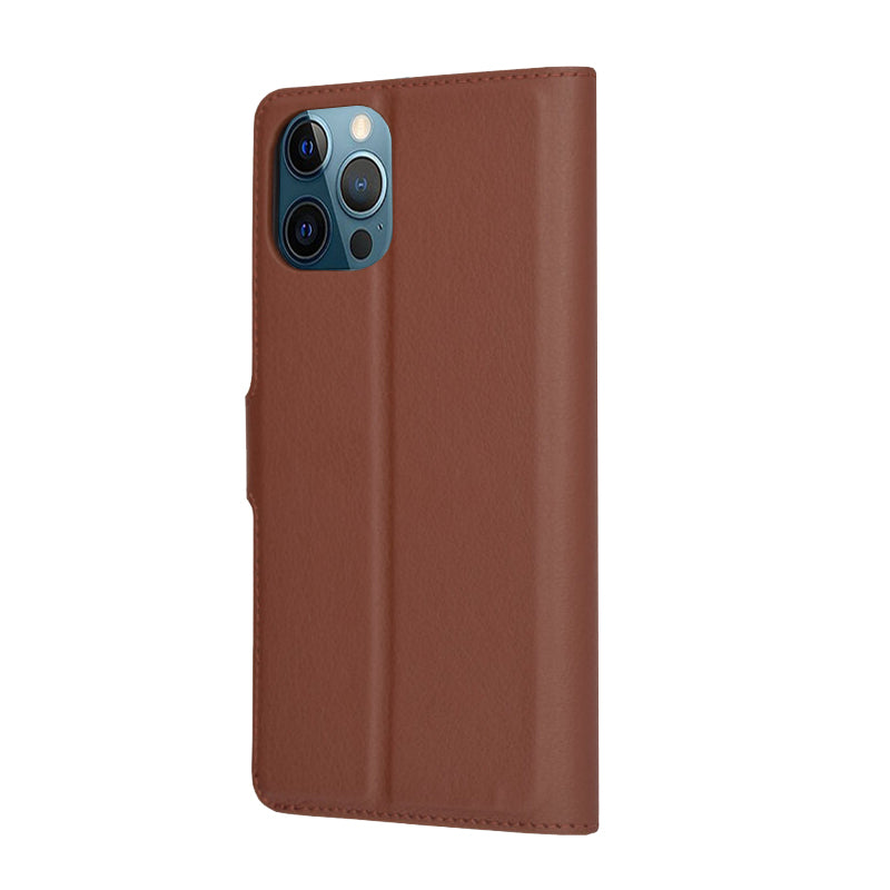 Funda para Apple iPhone 12 Pro Max, Techsuit, Leather Folio, Marrón
