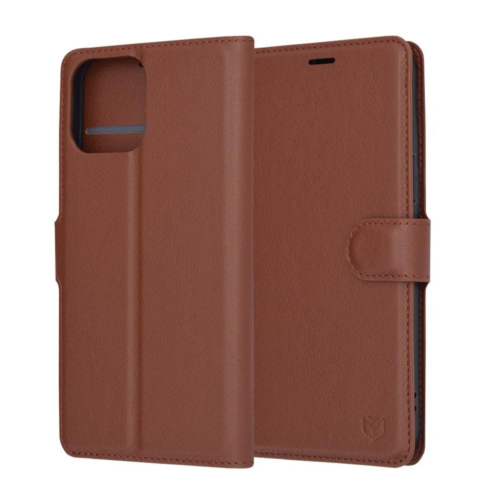 Funda para Apple iPhone 13 Pro Max, Techsuit, Leather Folio, Marrón
