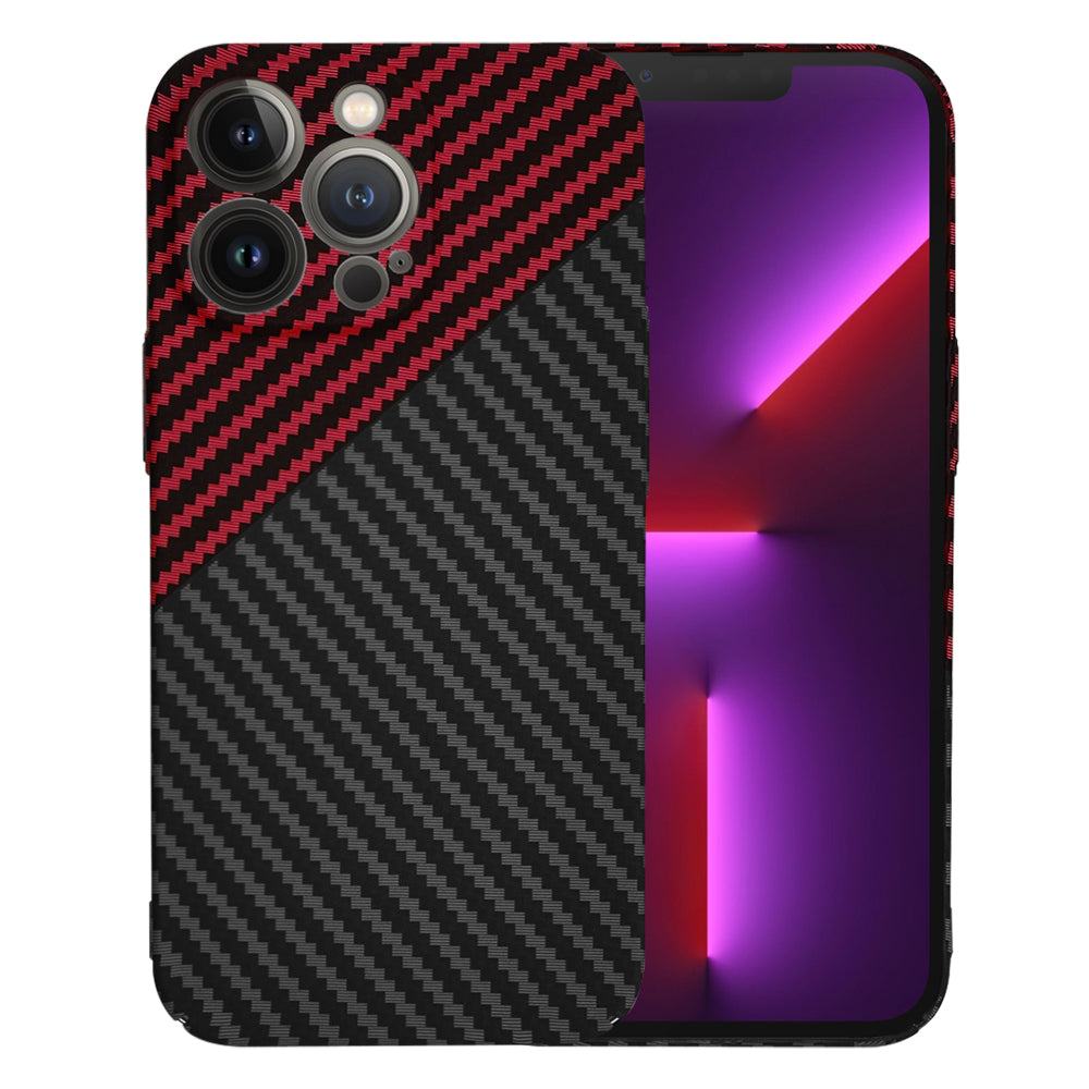 Funda para Apple iPhone 13 Pro, Techsuit, Carbonite FiberShell, Negra Roja