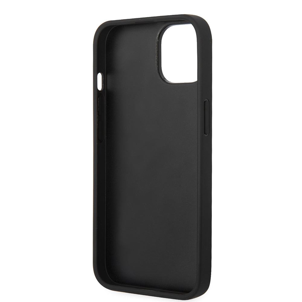Funda para Apple iPhone 14, Karl Lagerfeld, Glitter Flakes Ikonik Karl, Plateada.