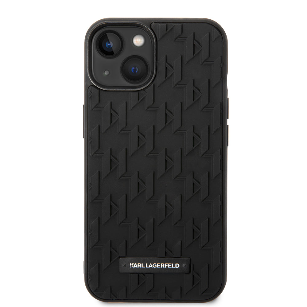 Funda para Apple iPhone 14 Plus, Karl Lagerfeld, Monograma 3D, Negra