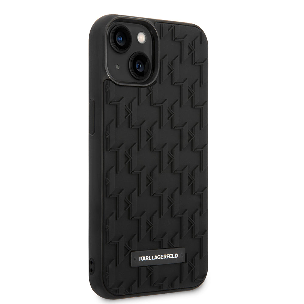 Funda para Apple iPhone 14 Plus, Karl Lagerfeld, Monograma 3D, Negra