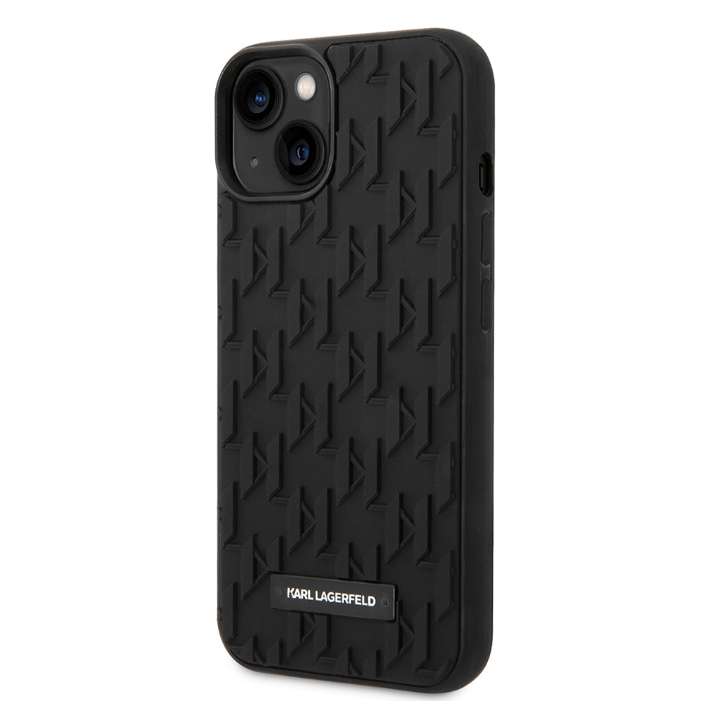 Funda para Apple iPhone 14 Plus, Karl Lagerfeld, Monograma 3D, Negra