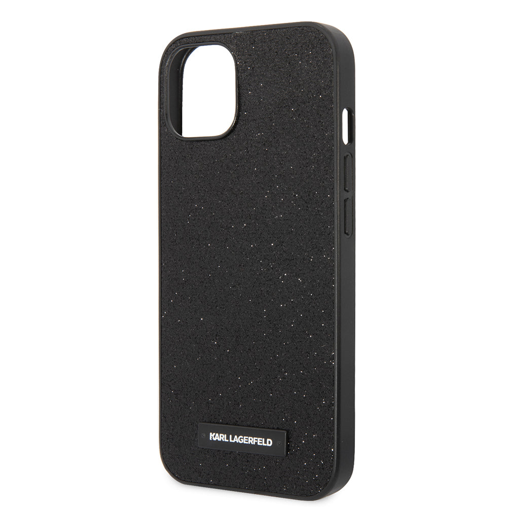 Funda para Apple iPhone 14 Plus, Karl Lagerfeld, Glitter Plaque Logo, Negra