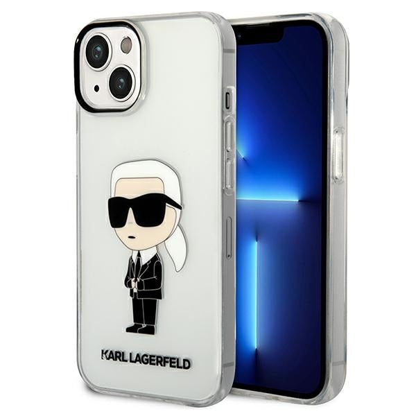 Funda para Apple iPhone 14 Plus, Karl Lagerfeld, Ikonik Karl, Transparente