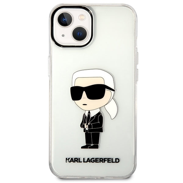 Funda para Apple iPhone 14 Plus, Karl Lagerfeld, Ikonik Karl, Transparente