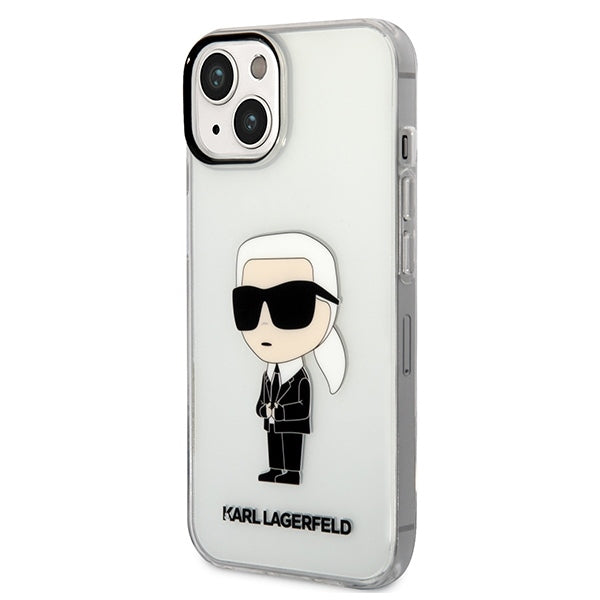 Funda para Apple iPhone 14 Plus, Karl Lagerfeld, Ikonik Karl, Transparente