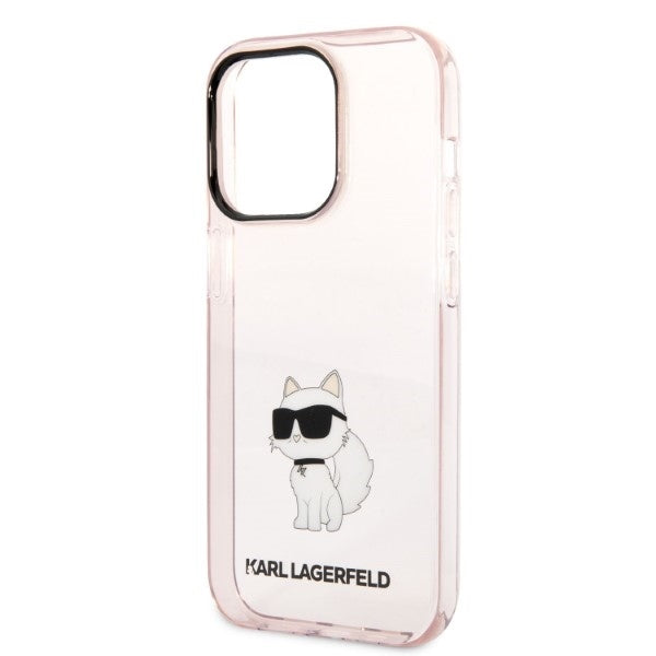 Funda para Apple iPhone 14 Pro, Karl Lagerfeld, Ikonik Choupette, Rosa