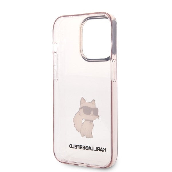 Funda para Apple iPhone 14 Pro, Karl Lagerfeld, Ikonik Choupette, Rosa