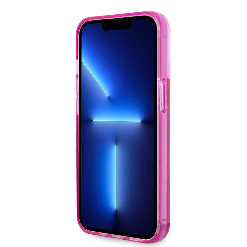 Funda para Apple iPhone 14 Pro, Karl Lagerfeld, Liquid Glitter KL Logo, Rosa