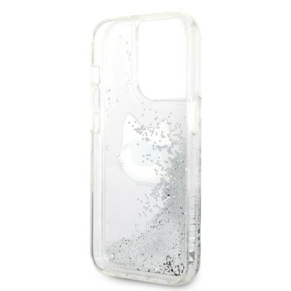 Case for Apple iPhone 14 Pro Max, Karl Lagerfeld, Glitter Choupette's Head, Silver