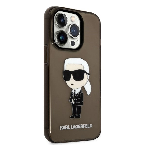 Funda para Apple iPhone 14 Pro Max, Karl Lagerfeld, IML Ikonik NFT, Negra