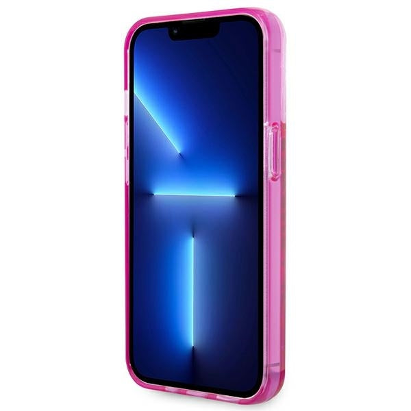 Funda para Apple iPhone 14 Pro Max, Karl Lagerfeld, Liquid Glitter KL Logo, Rosa.