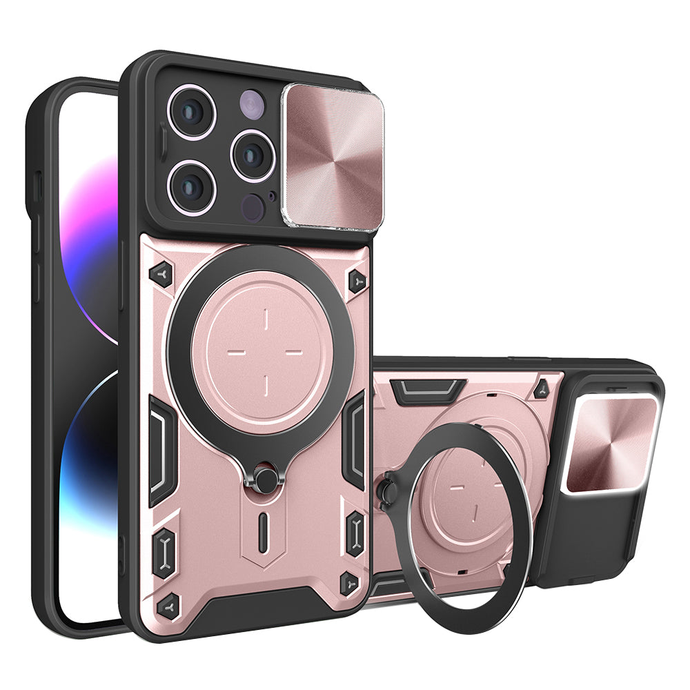 Funda para Apple iPhone 14 Pro, Techsuit, CamGuard Pro, Rosa Dorado
