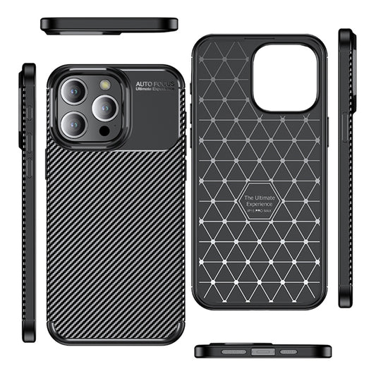 Funda para Apple iPhone 14 Pro, Techsuit, CarbonFiber, Negra