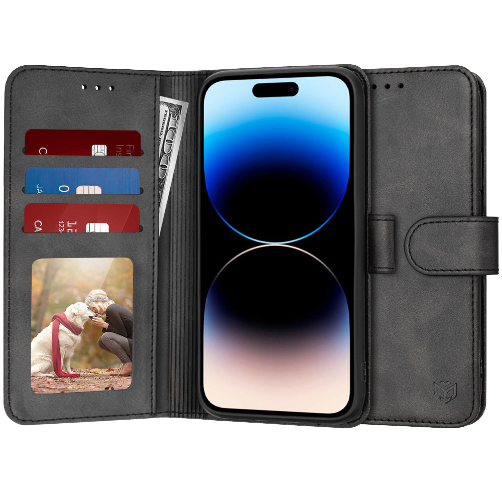 Funda para Apple iPhone 14 Pro, Techsuit, Diary Book, Negra