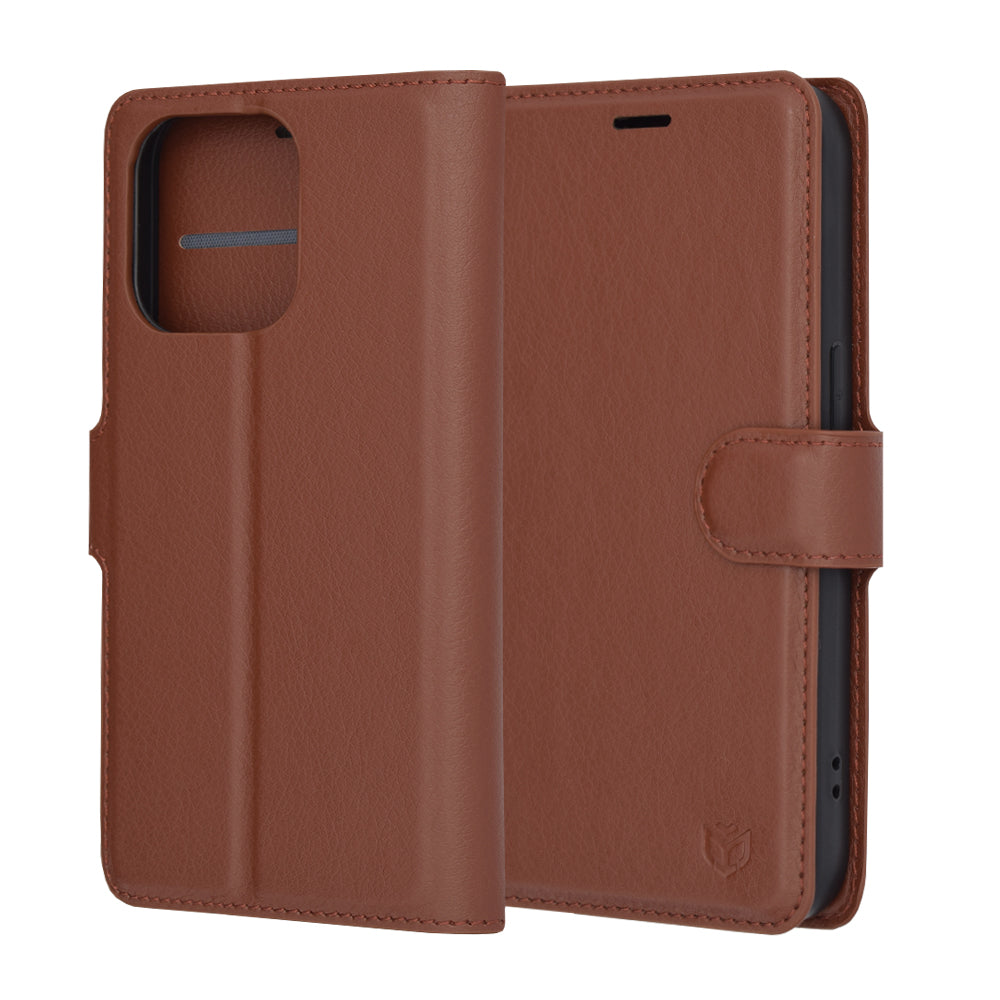 Funda para Apple iPhone 14 Pro, Techsuit, Leather Folio, Marrón