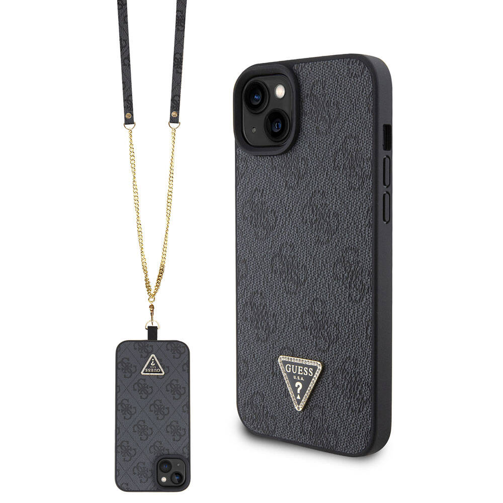 Funda para Apple iPhone 15 / 14, Guess, Crossbody 4G Metal Logo, Negra