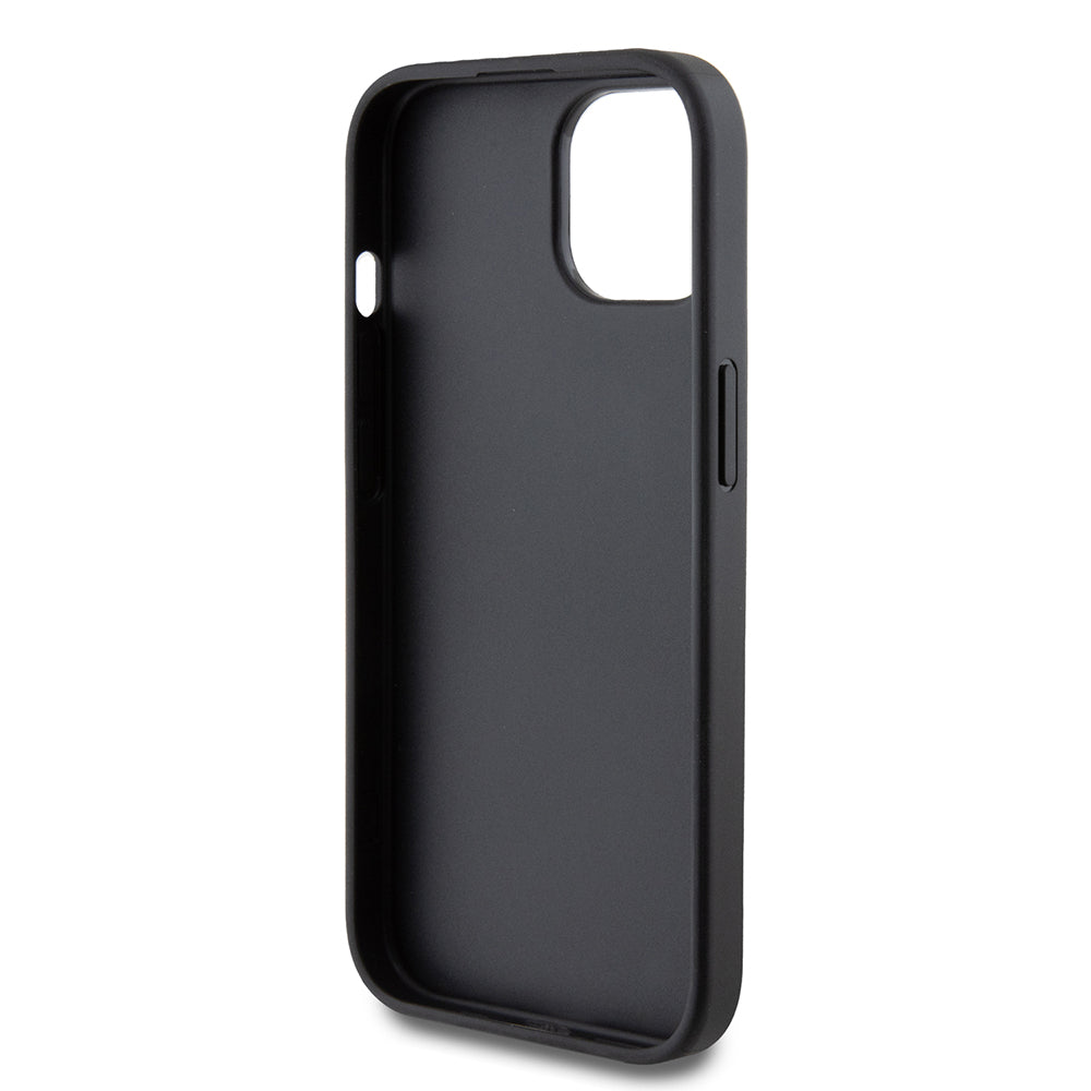 Funda para Apple iPhone 15, Guess, 4G Metal Gold Logo, Gris