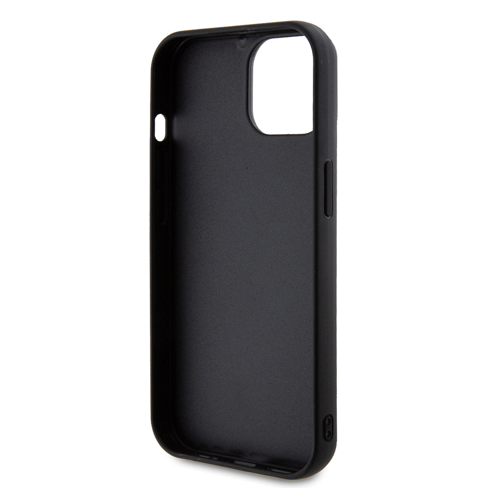 Funda para Apple iPhone 15, Guess, Quilted Metal Logo, Negra