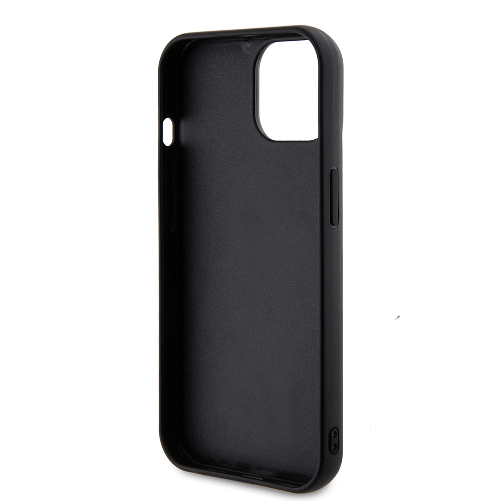 Funda para Apple iPhone 15, Guess, Sequin Script Metal, Negra