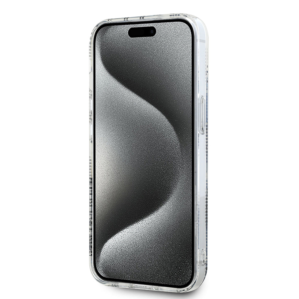 Funda para Apple iPhone 15, Karl Lagerfeld, IML Electroplated Choupette Head, Transparente