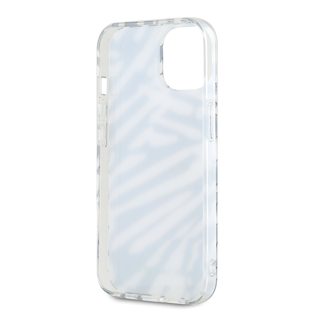 Funda para Apple iPhone 15, Karl Lagerfeld, IML Luxury Zebra Pattern with Strap, Negra