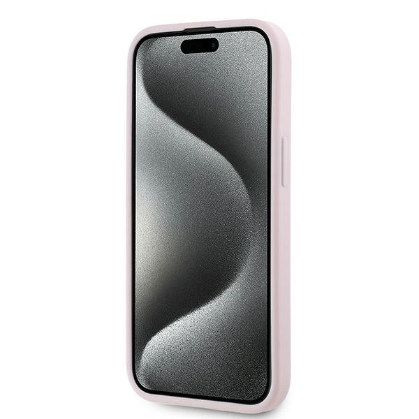 Funda para Apple iPhone 15 Plus, Karl Lagerfeld, Diagonal Quilted Script, Rosa