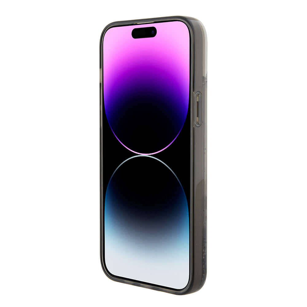 Funda para Apple iPhone 15 Plus, Karl Lagerfeld, Liquid Glitter Choupette, Transparente