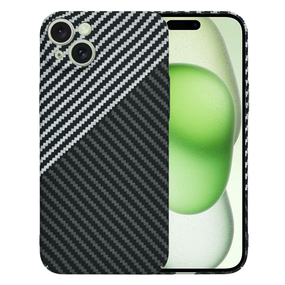 Funda para Apple iPhone 15 Plus, Techsuit, Carbonite FiberShell, Negra Gris