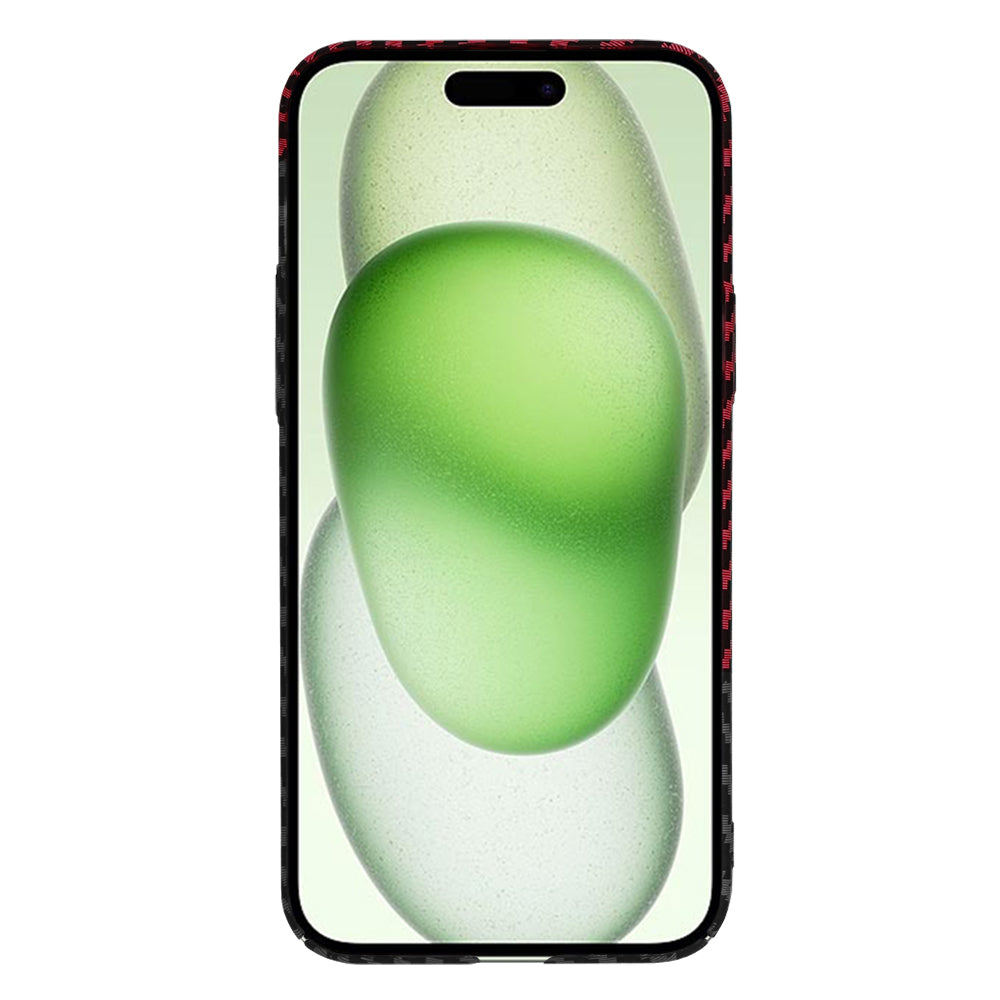 Funda para Apple iPhone 15 Plus, Techsuit, Carbonite FiberShell, Negra Roja