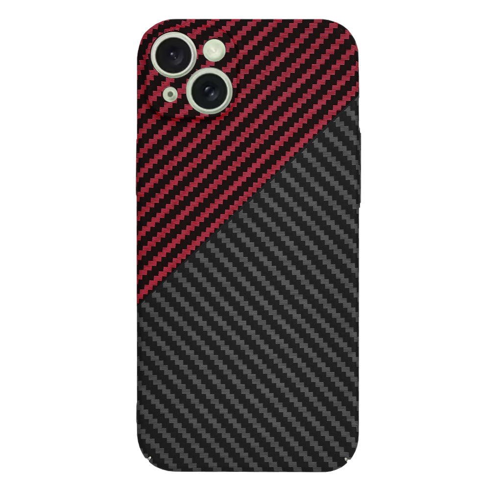 Funda para Apple iPhone 15 Plus, Techsuit, Carbonite FiberShell, Negra Roja