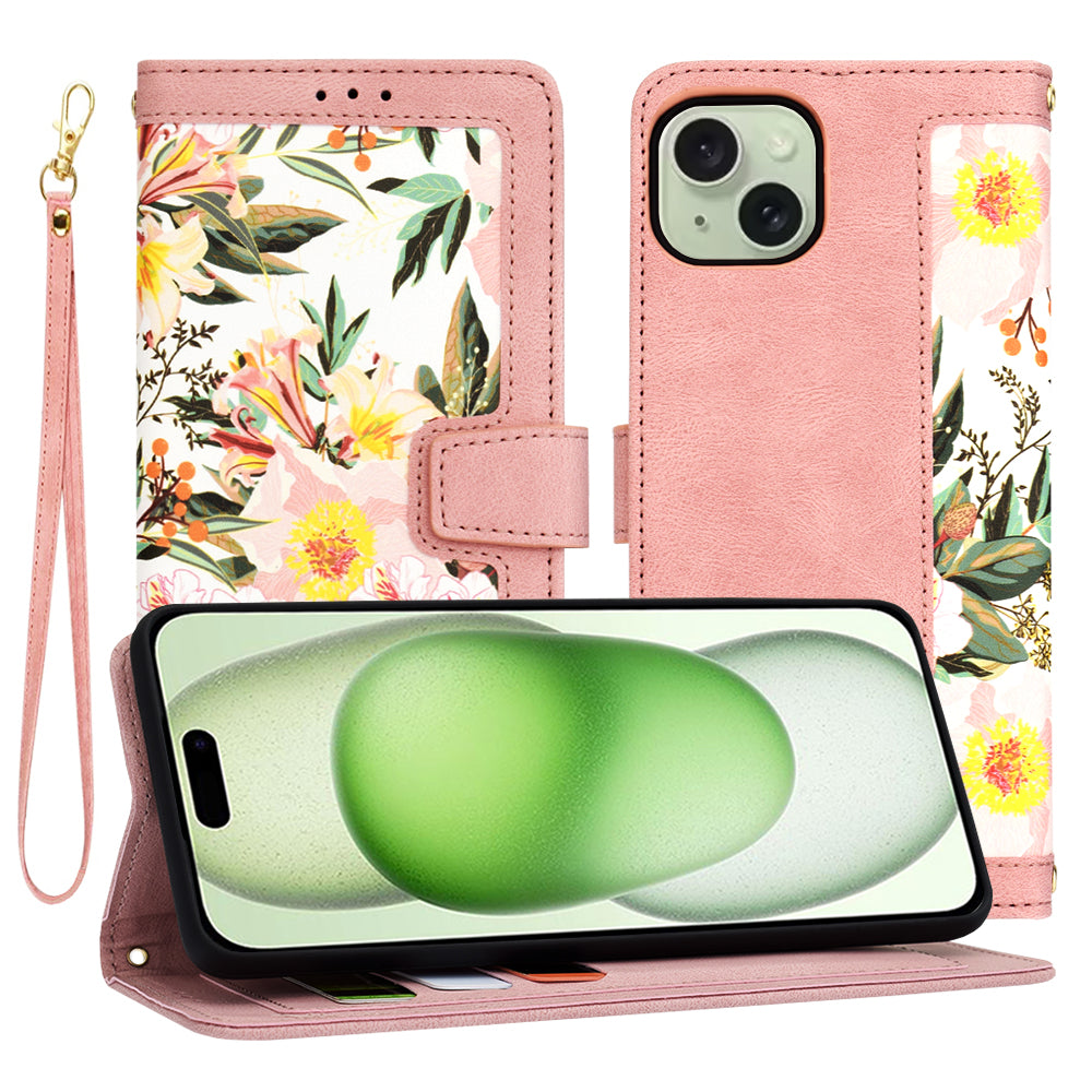 Funda para Apple iPhone 15 Plus, Techsuit, FlipCraft, Rosa