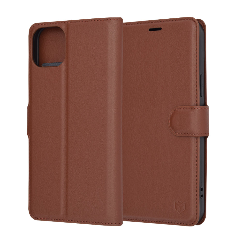 Funda para Apple iPhone 15 Plus, Techsuit, Leather Folio, Marrón