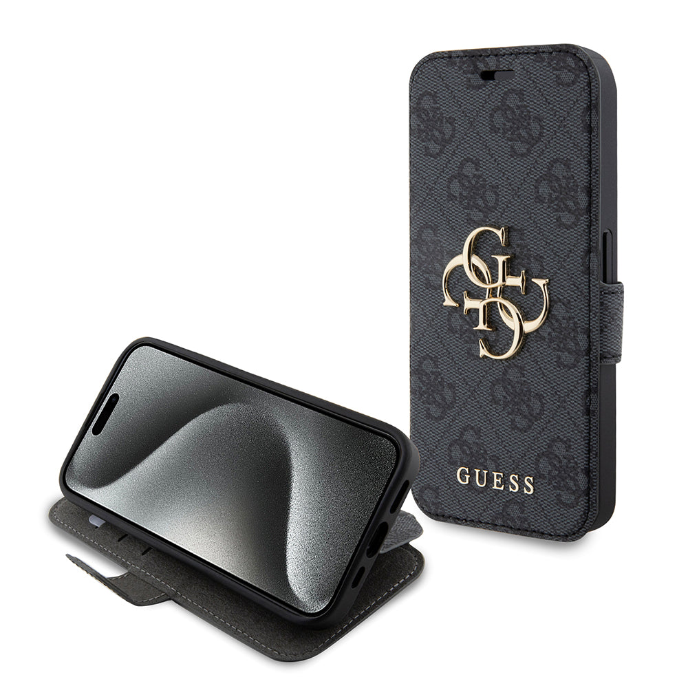 Funda para Apple iPhone 15 Pro, Guess, 4G Book, Gris