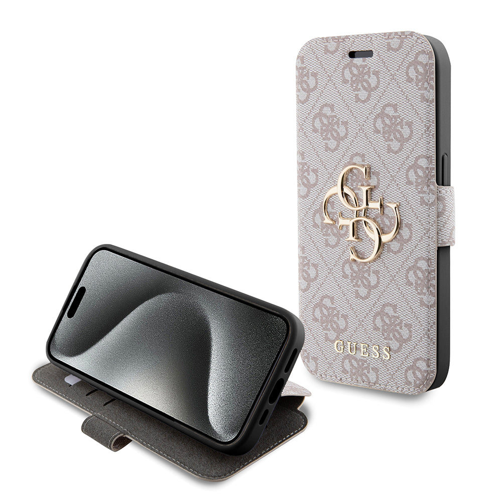 Funda para Apple iPhone 15 Pro, Guess, 4G Book, Rosa