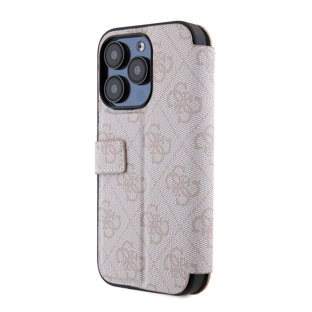 Funda para Apple iPhone 15 Pro, Guess, 4G Book, Rosa