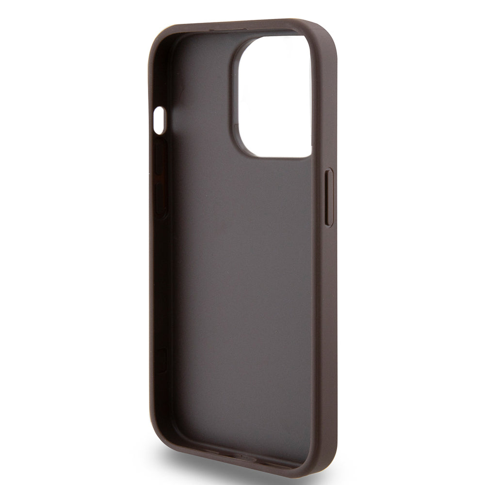Funda para Apple iPhone 15 Pro, Guess, 4G Metal Gold Logo, Marrón