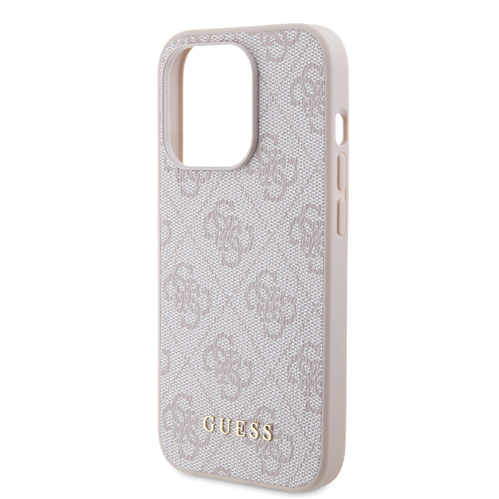Funda para Apple iPhone 15 Pro, Guess, 4G Metal Gold Logo, Rosa