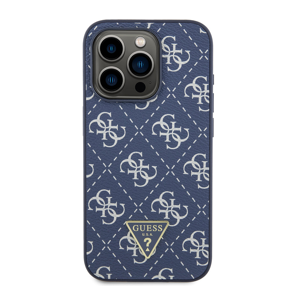 Funda para Apple iPhone 15 Pro, Guess, 4G Triangle Logo, Azul